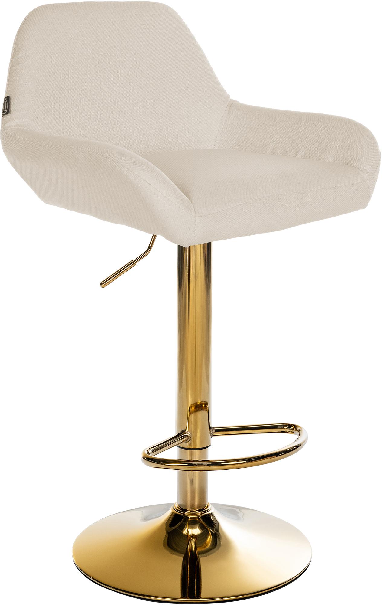 Barhocker Braga Gold Stoff, creme