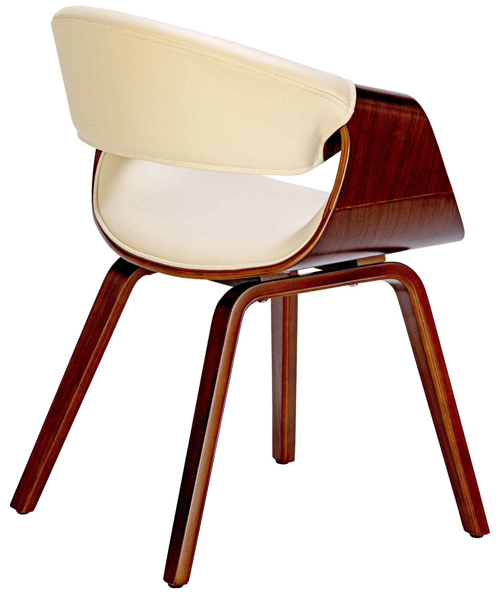 Esszimmerstuhl Foley Kunstleder, walnuss/creme