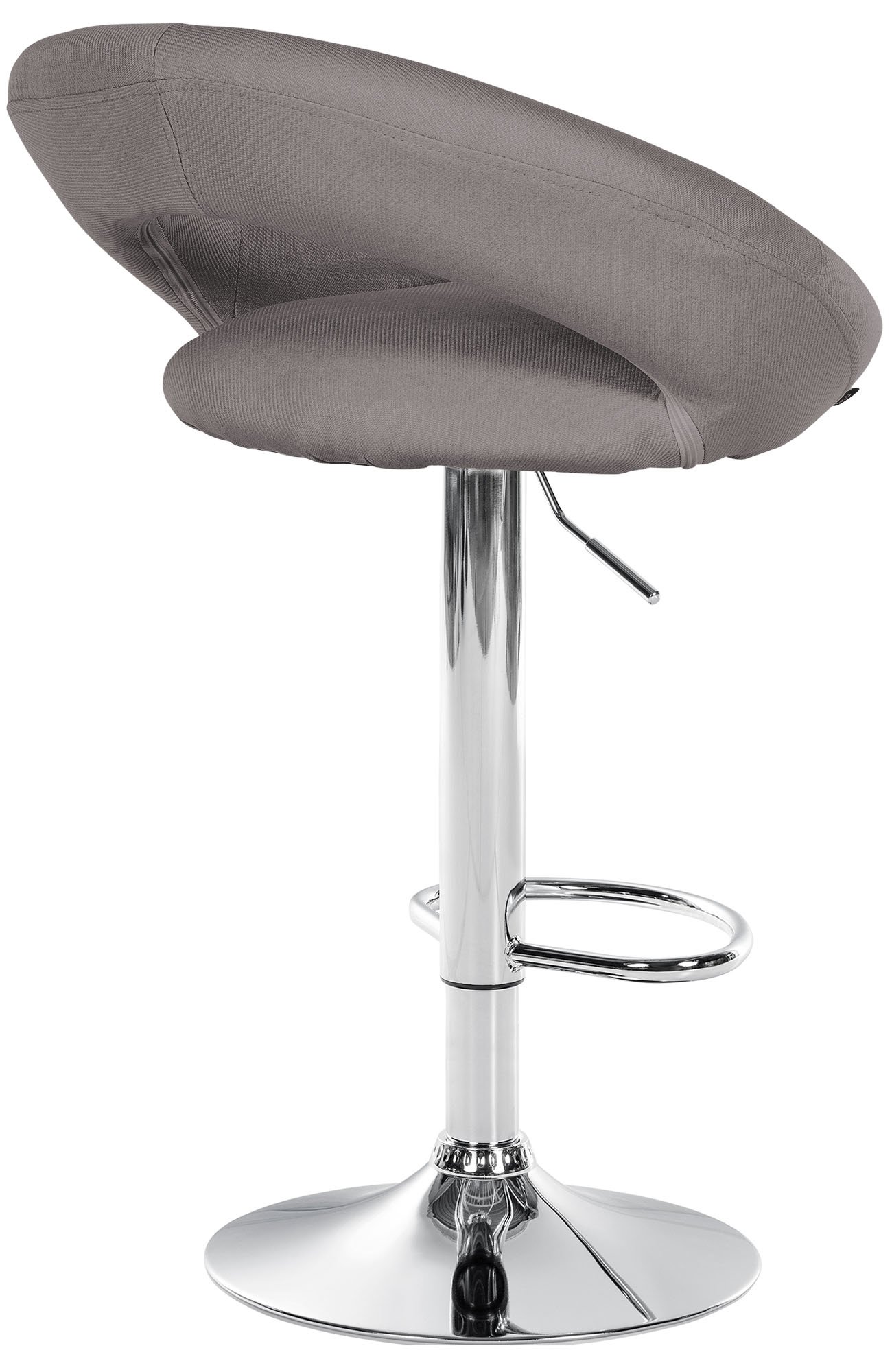 Barhocker Olinda Stoff chrom, grau