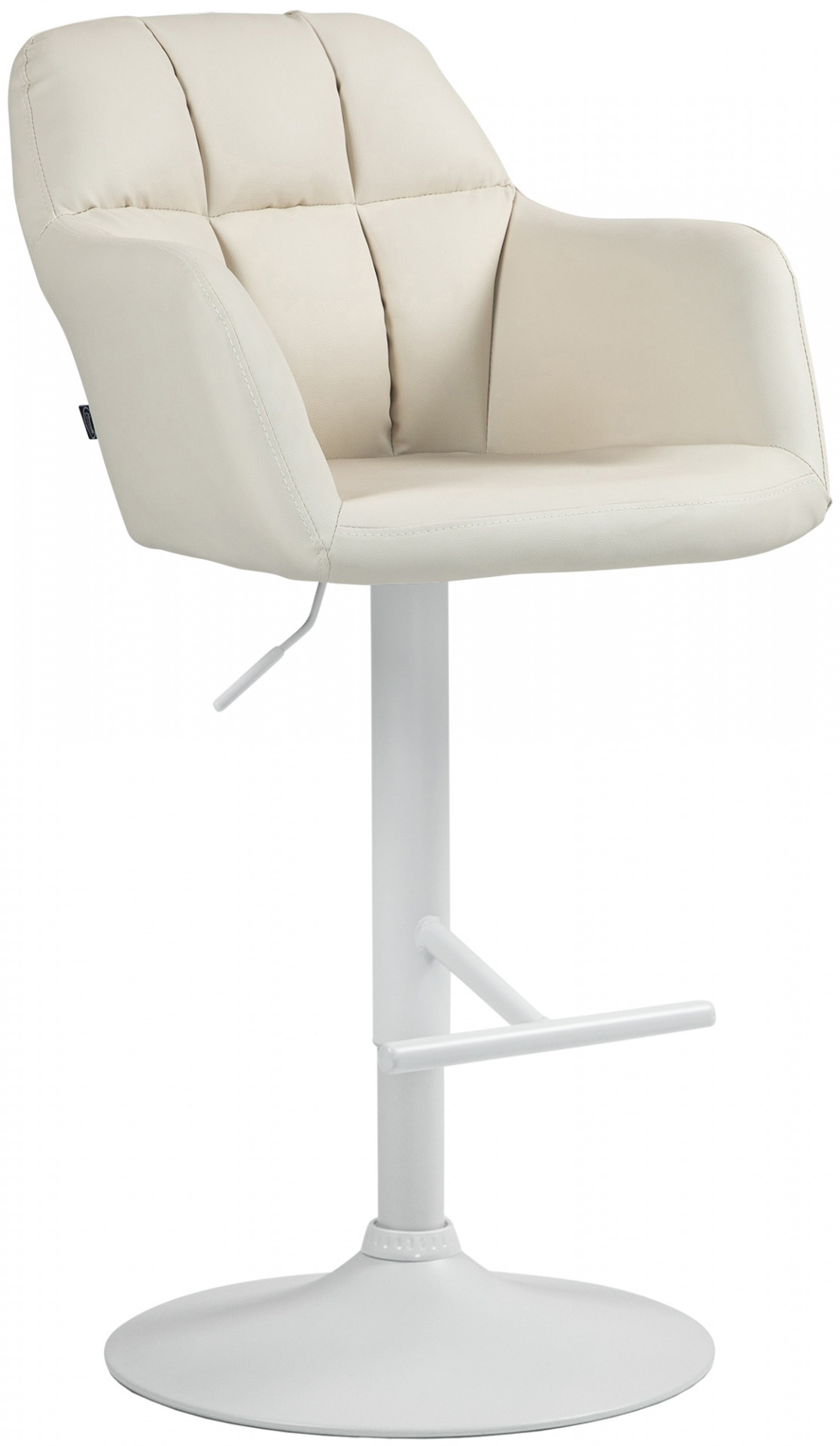 Barhocker Natoma Kunstleder weiß, creme