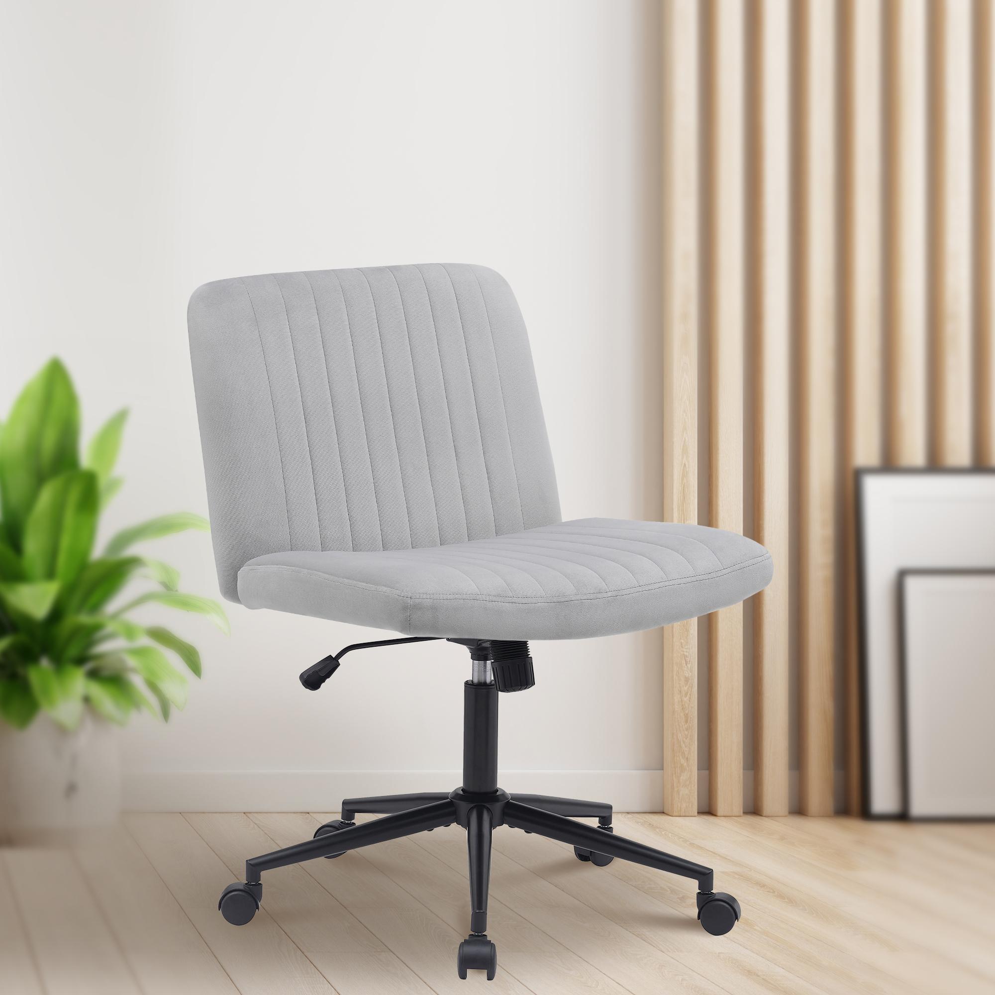 Bürostuhl Kingman Samt, hellgrau