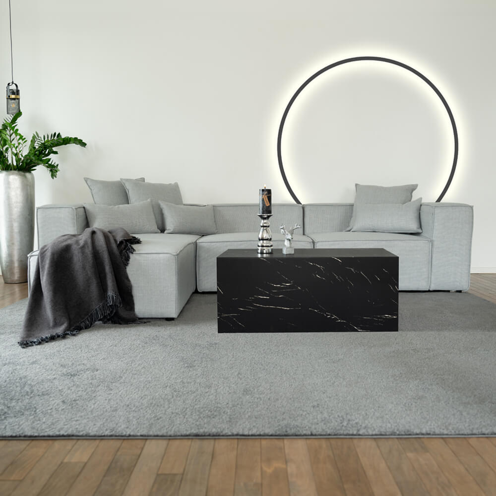 Modulares Sofa VERONA L - 327 x 207 cm Hellgrau