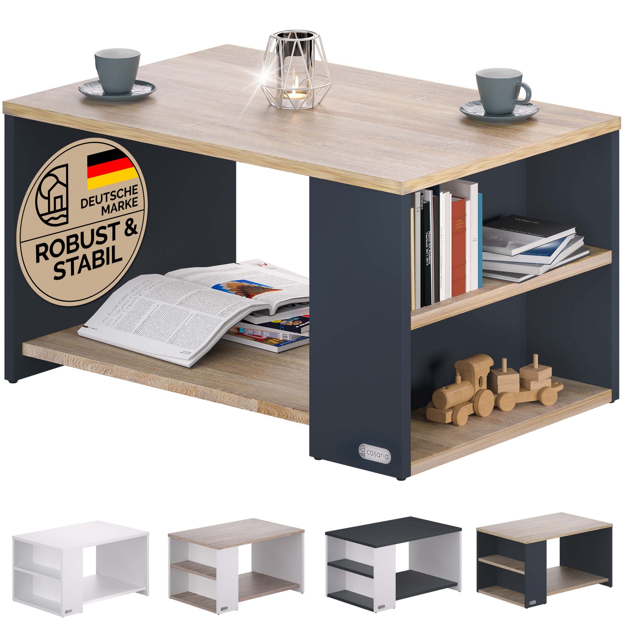 Couchtisch Santa Cruz Holz/Grau 90x60x50cm