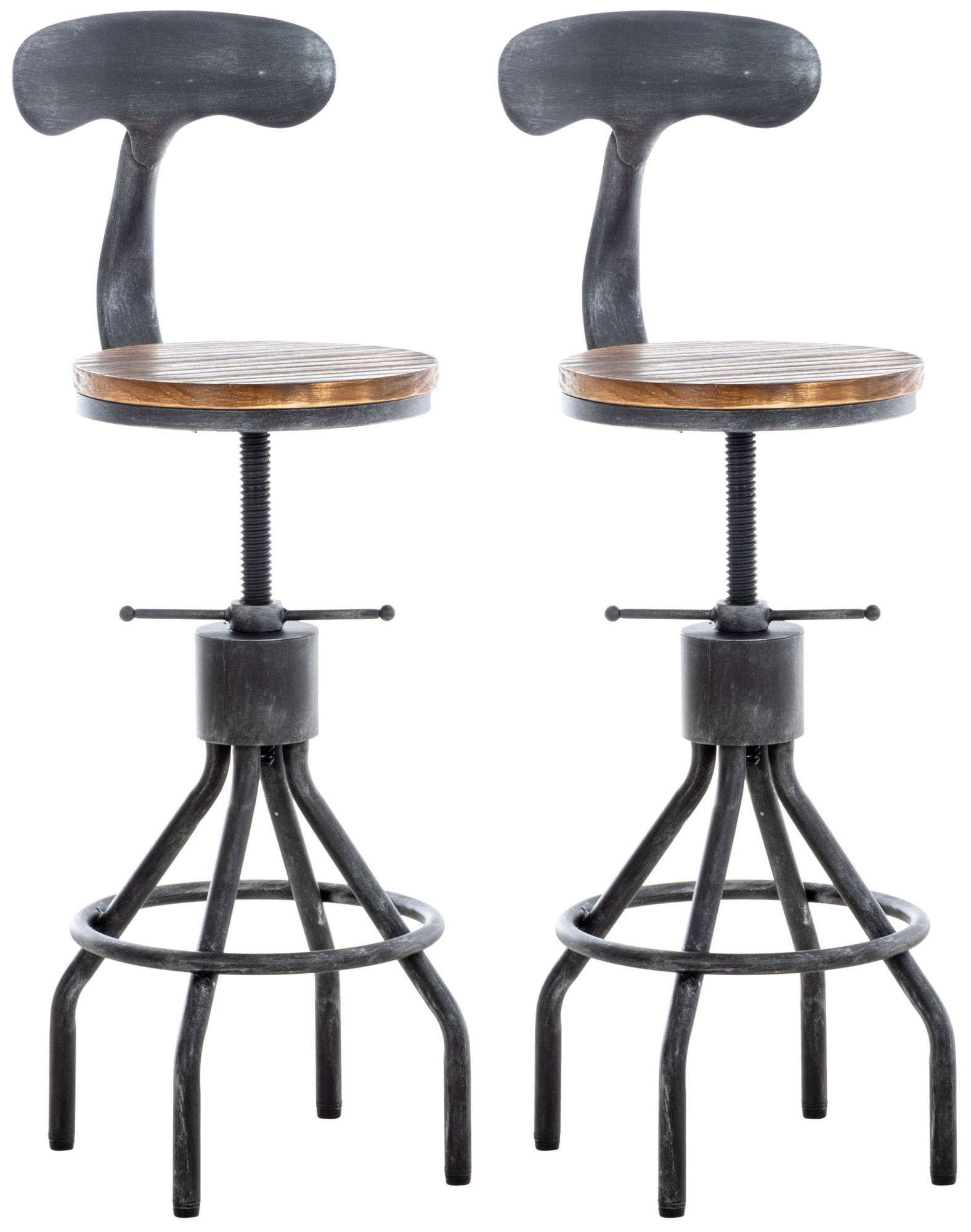 2er Set Barhocker Hanam, antik silber