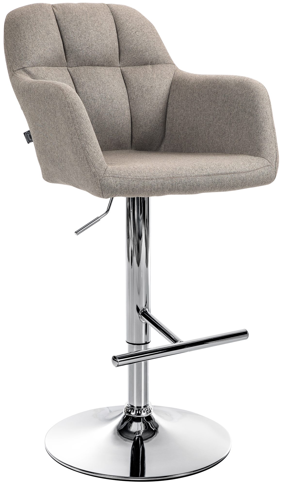 Barhocker Natoma Stoff chrom, taupe