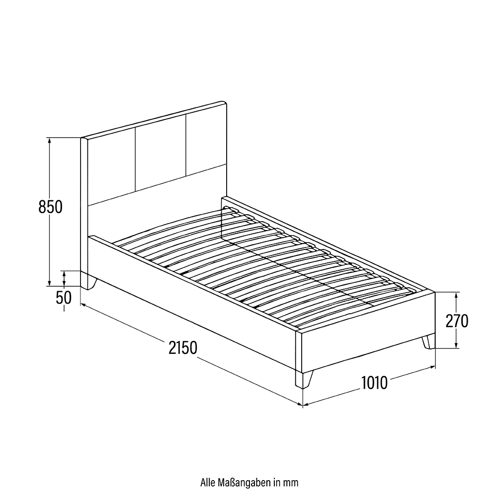 LED Bett ASTEROID - 90 x 200 cm Weiß