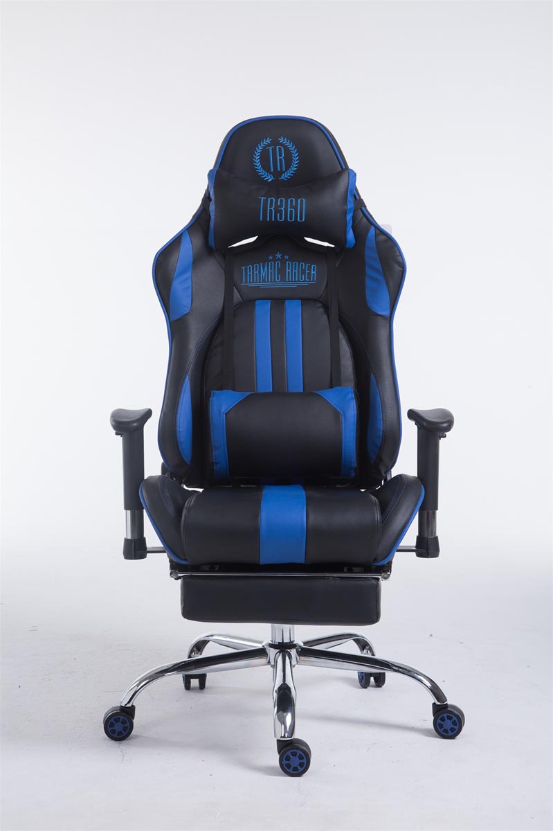 Racing Bürostuhl Limit mit Fußablage, schwarz/blau