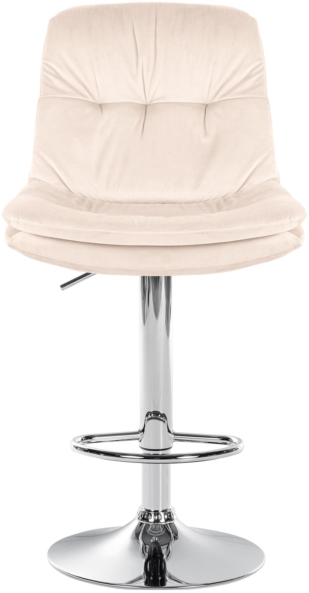 Barhocker Laurel Samt chrom, creme