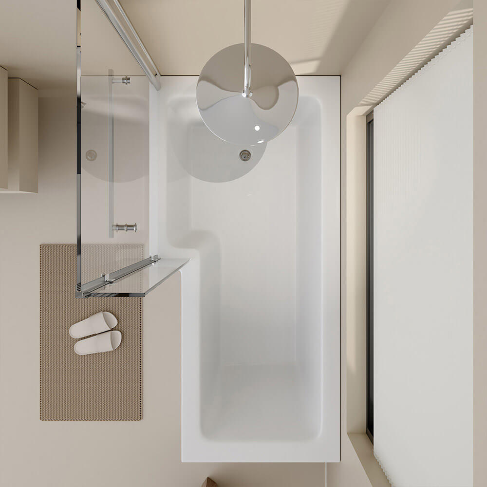 Duschbadewanne ELARA - 170 x 85 cm Rechts
