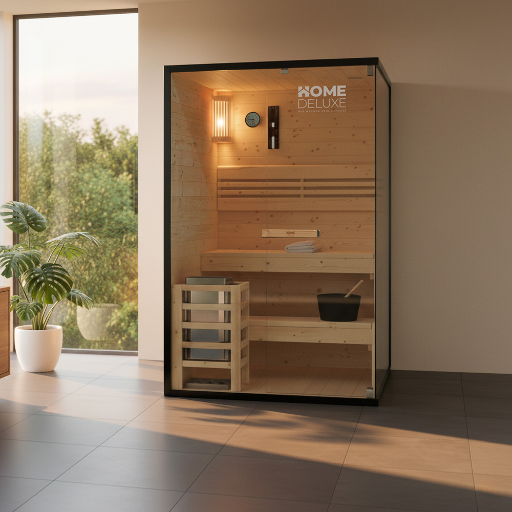 Traditionelle Sauna SHADOW M - 120 x 120 cm für 2 Personen