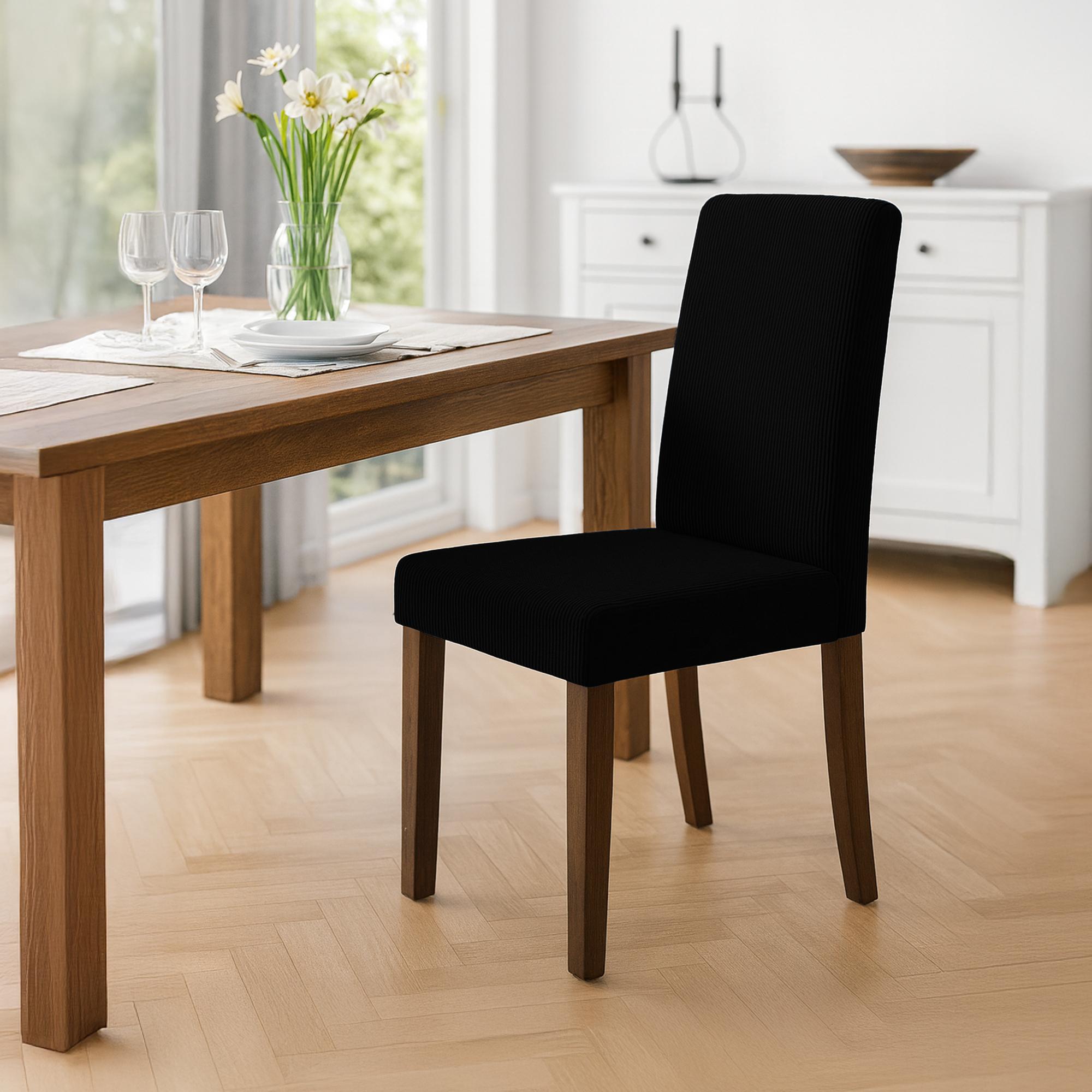2er Set Esszimmerstuhl Ina Cord antik dunkel, schwarz