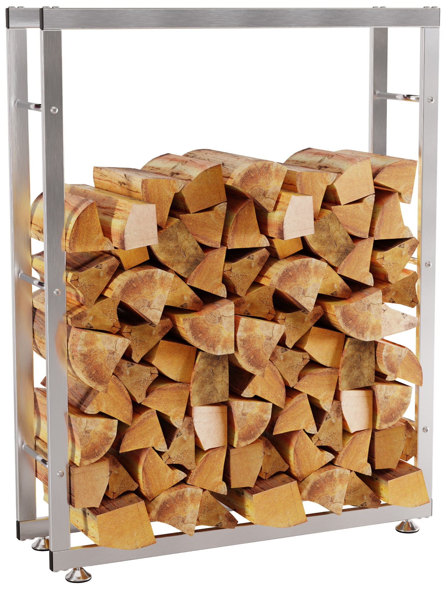 Kaminholzständer Keri V2 25x80x125 cm, edelstahl
