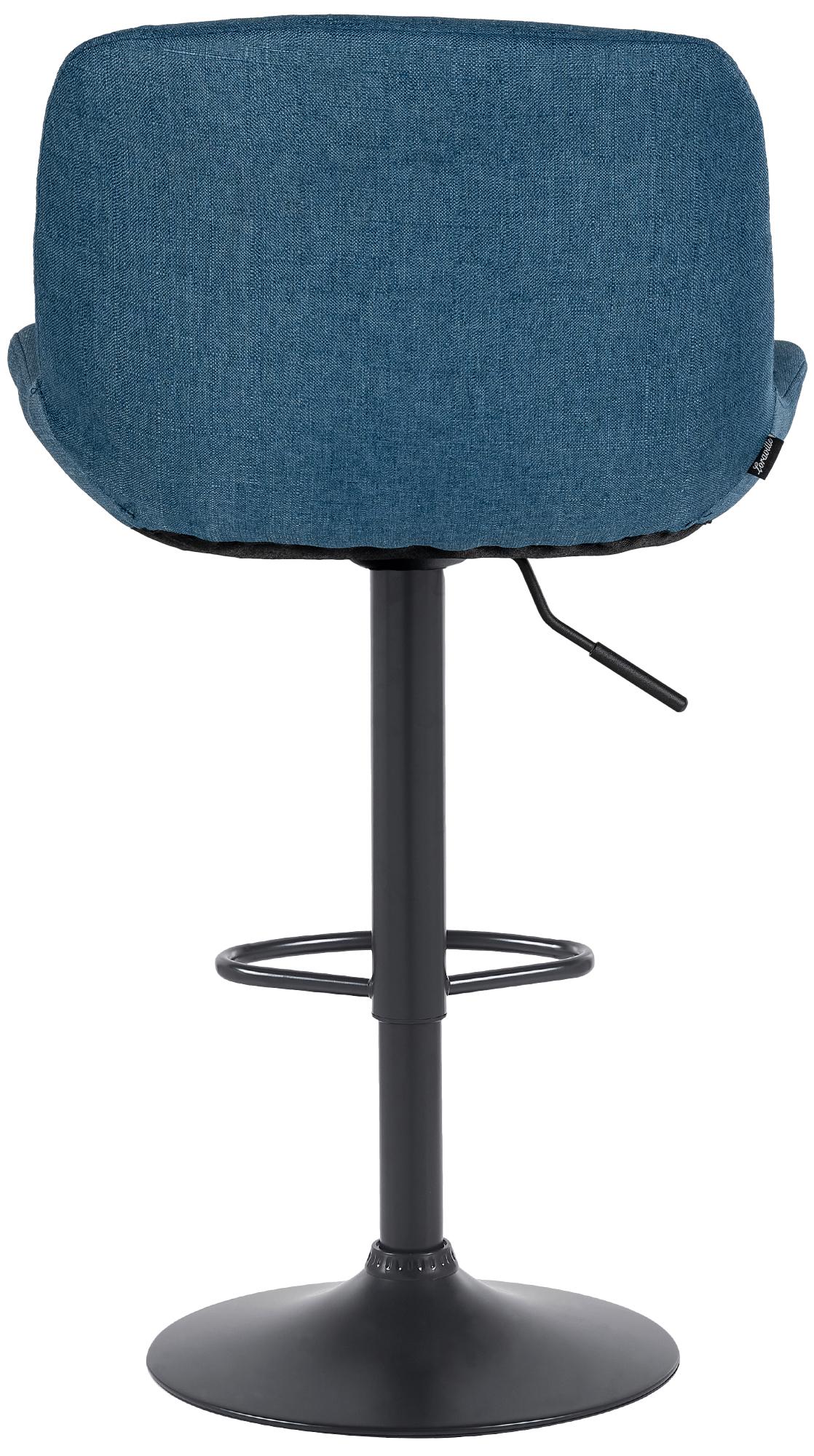 Barhocker Solon Schwarz Stoff, blau