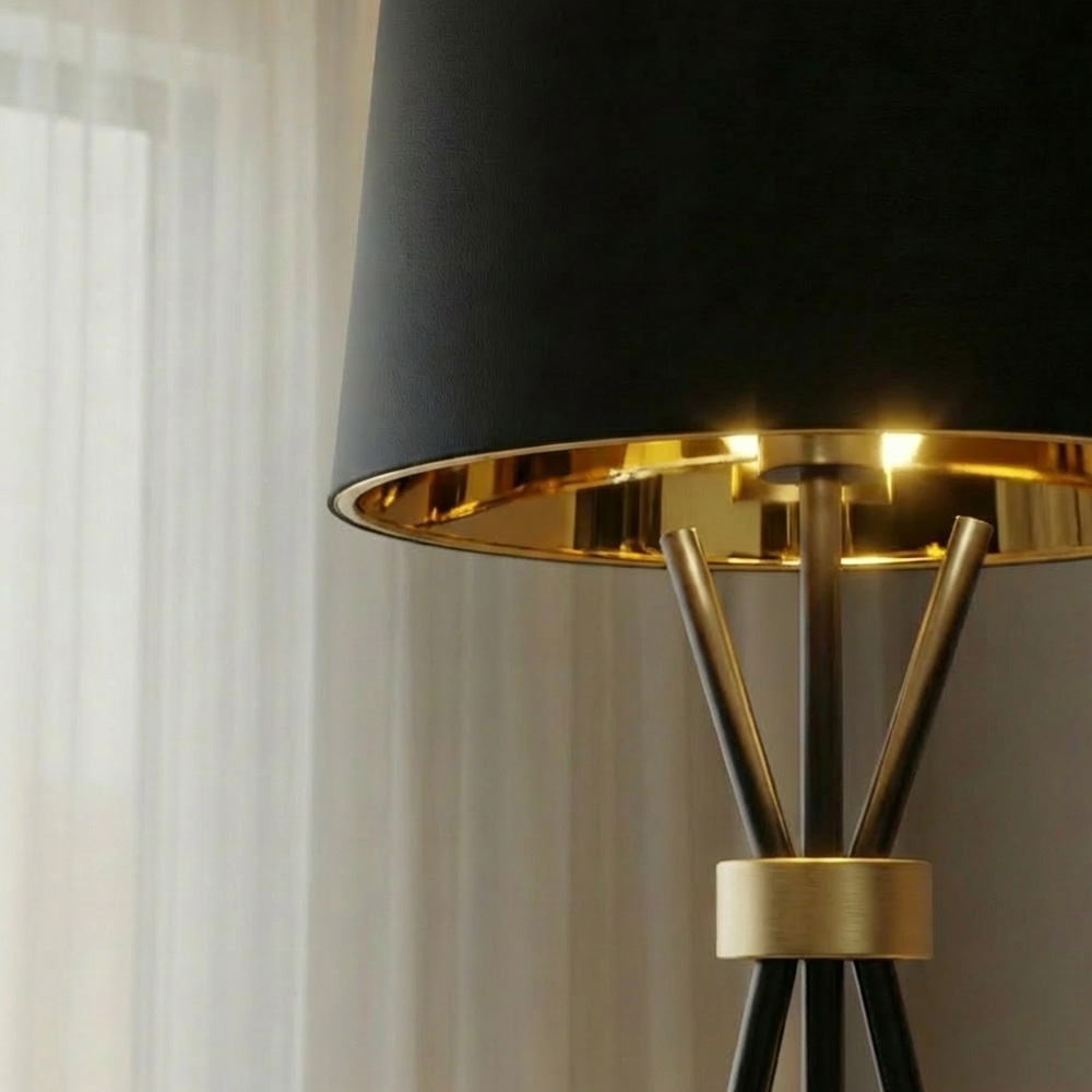 Stehlampe LUNA - Schwarz/Gold