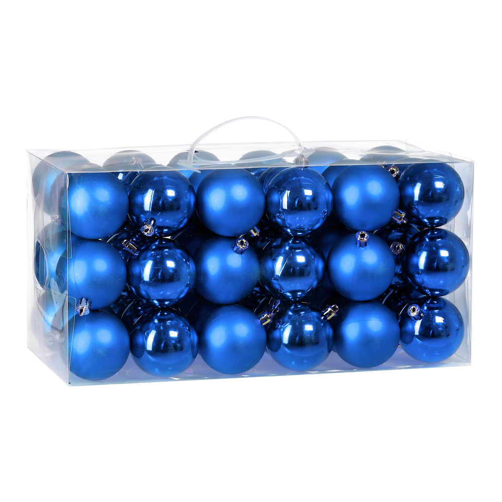 Weihnachtskugeln Blau 54-tlg in matt + glänzend