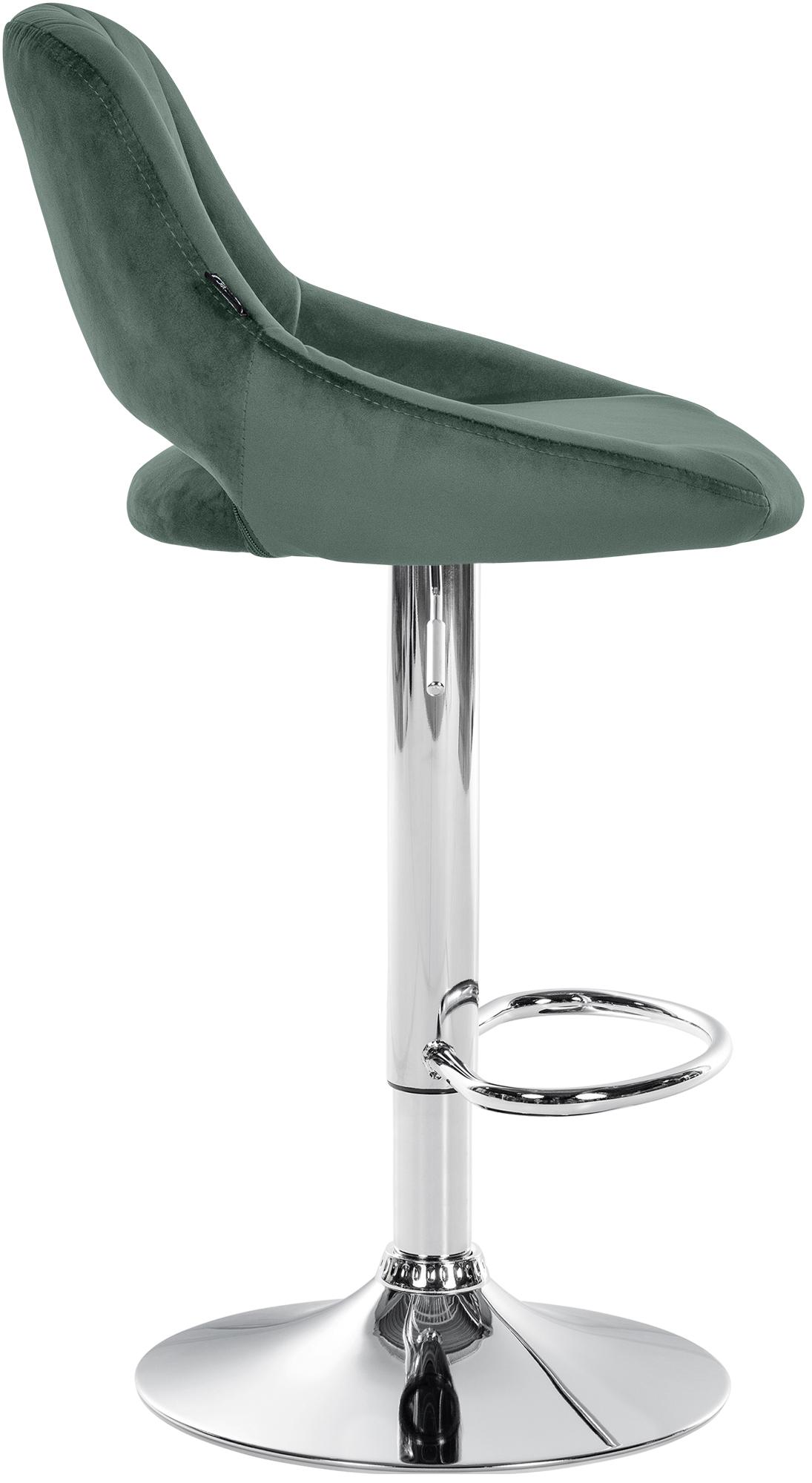 Barhocker Milet Samt chrom, grün
