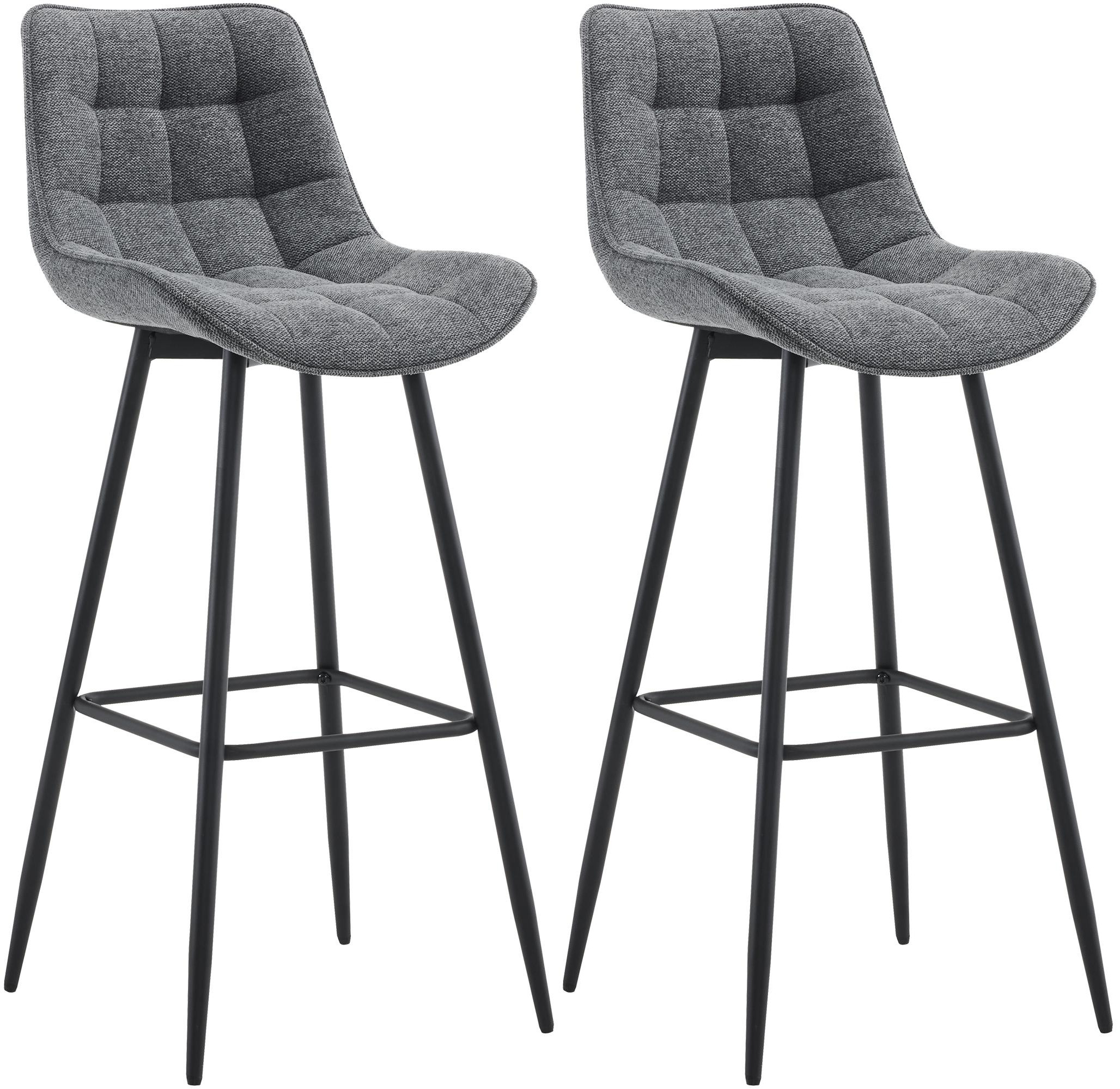 2er Set Barhocker Dartford Stoff, dunkelgrau