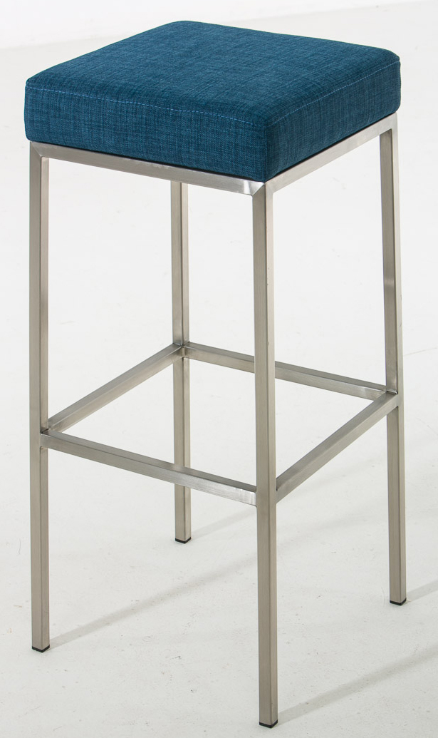 2er Set Barhocker Montreal 85 Stoff edelstahl, blau
