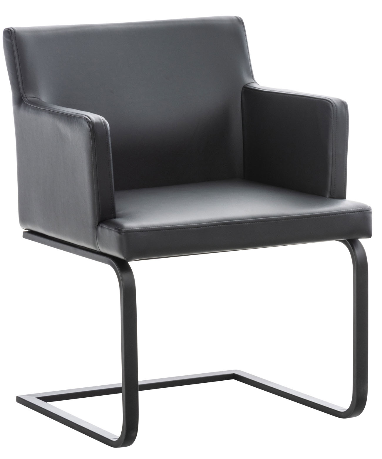 Stuhl Aberford Kunstleder schwarz, schwarz