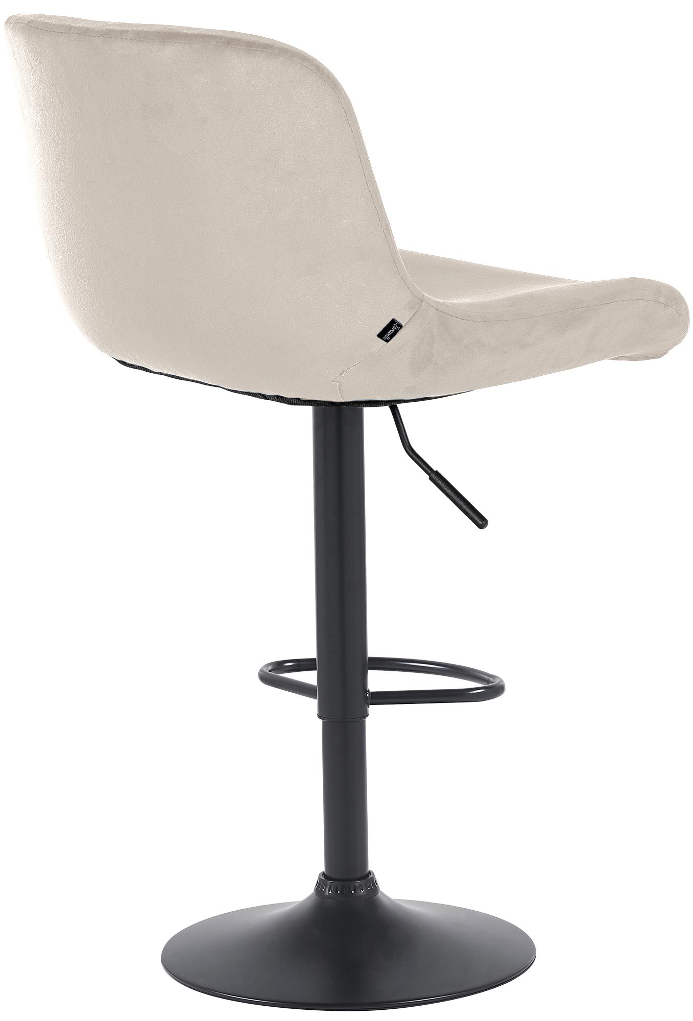 2er Set Barhocker Solon Schwarz Samt, creme