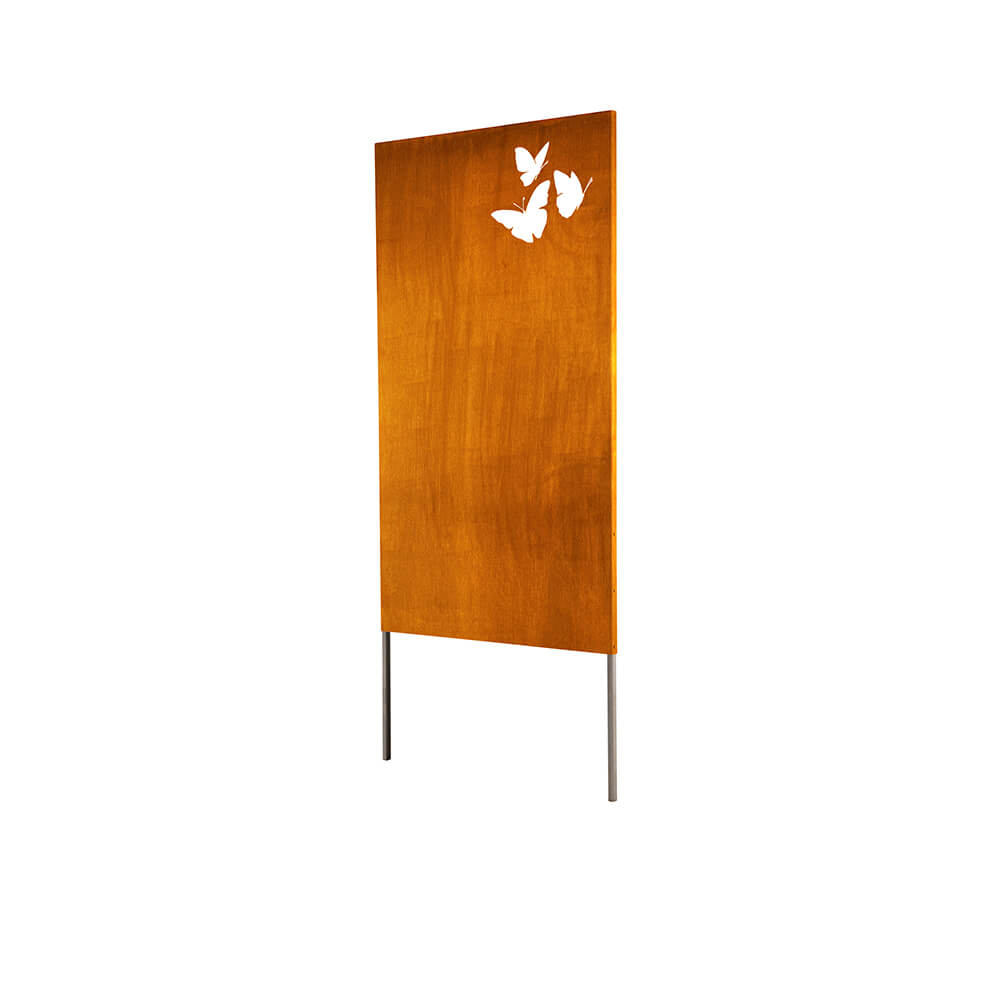 Sichtschutz aus Qualitätsstahl BUTTERFLY - Rostoptik - Made in Germany