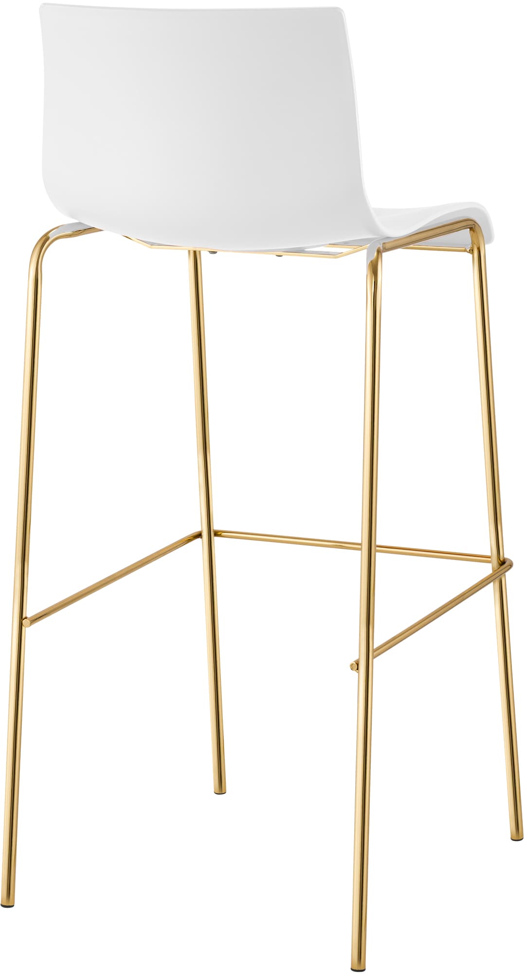 2er Set Barhocker Hoover Kunststoff 4-Fuß Gold, weiß
