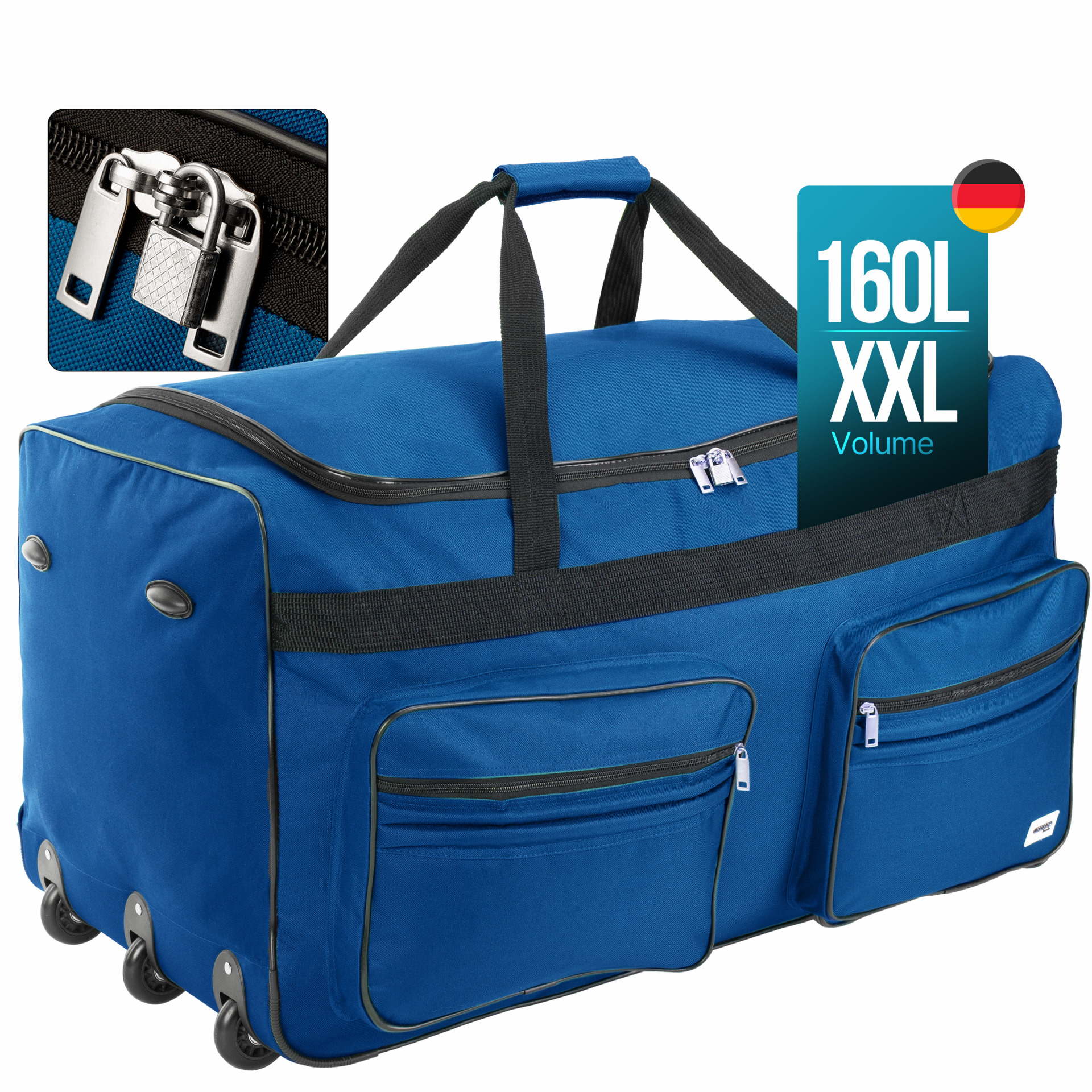 Rollenreisetasche XXL Blau 160L