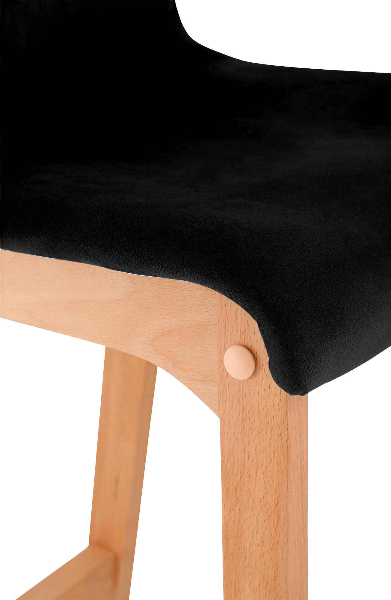 Barhocker Hoover Samt Natura, schwarz