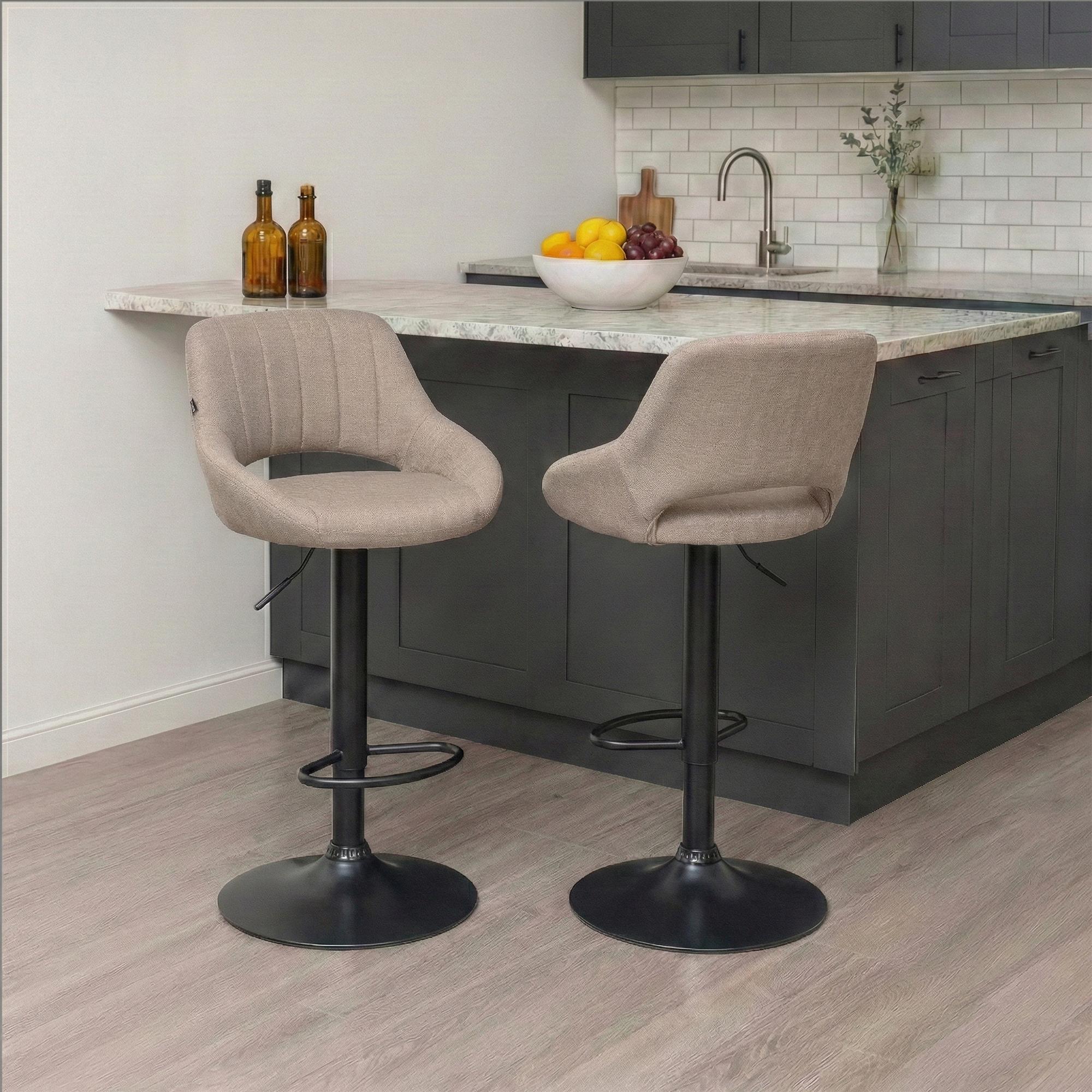 2er Set Barhocker Milet Stoff B, taupe