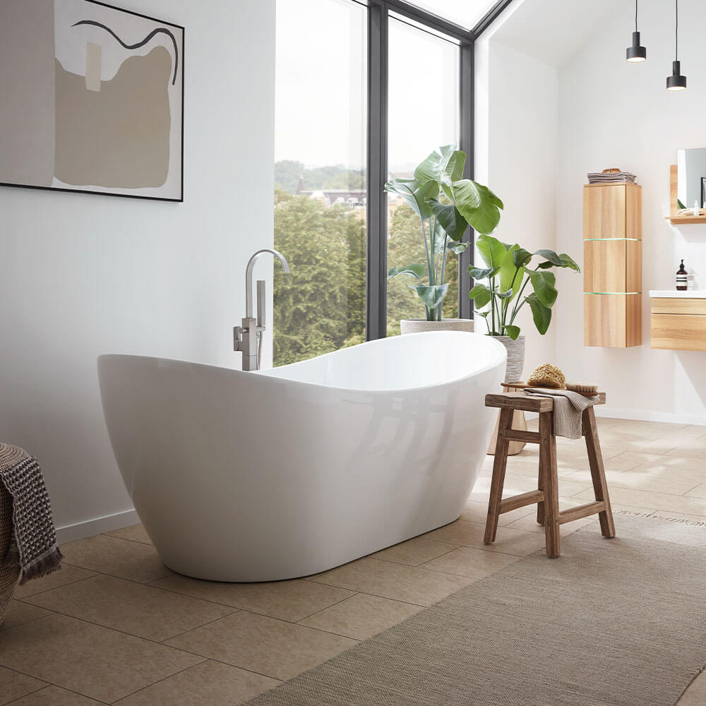 Freistehende Badewanne OVALO 170 x 80 cm