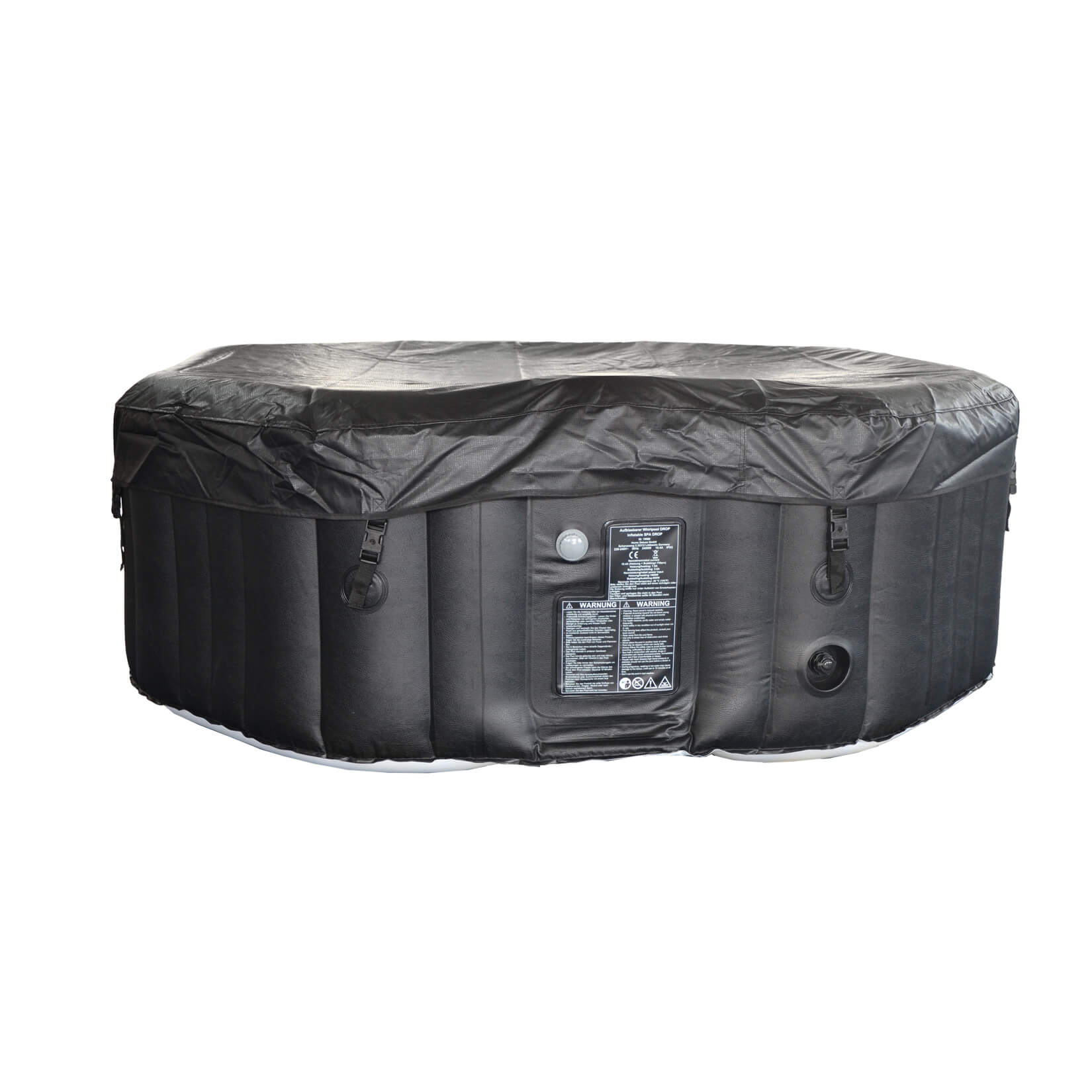 Outdoor Whirlpool DROP inkl. Abdeckung - ⌀185 cm Schwarz für 6 Personen