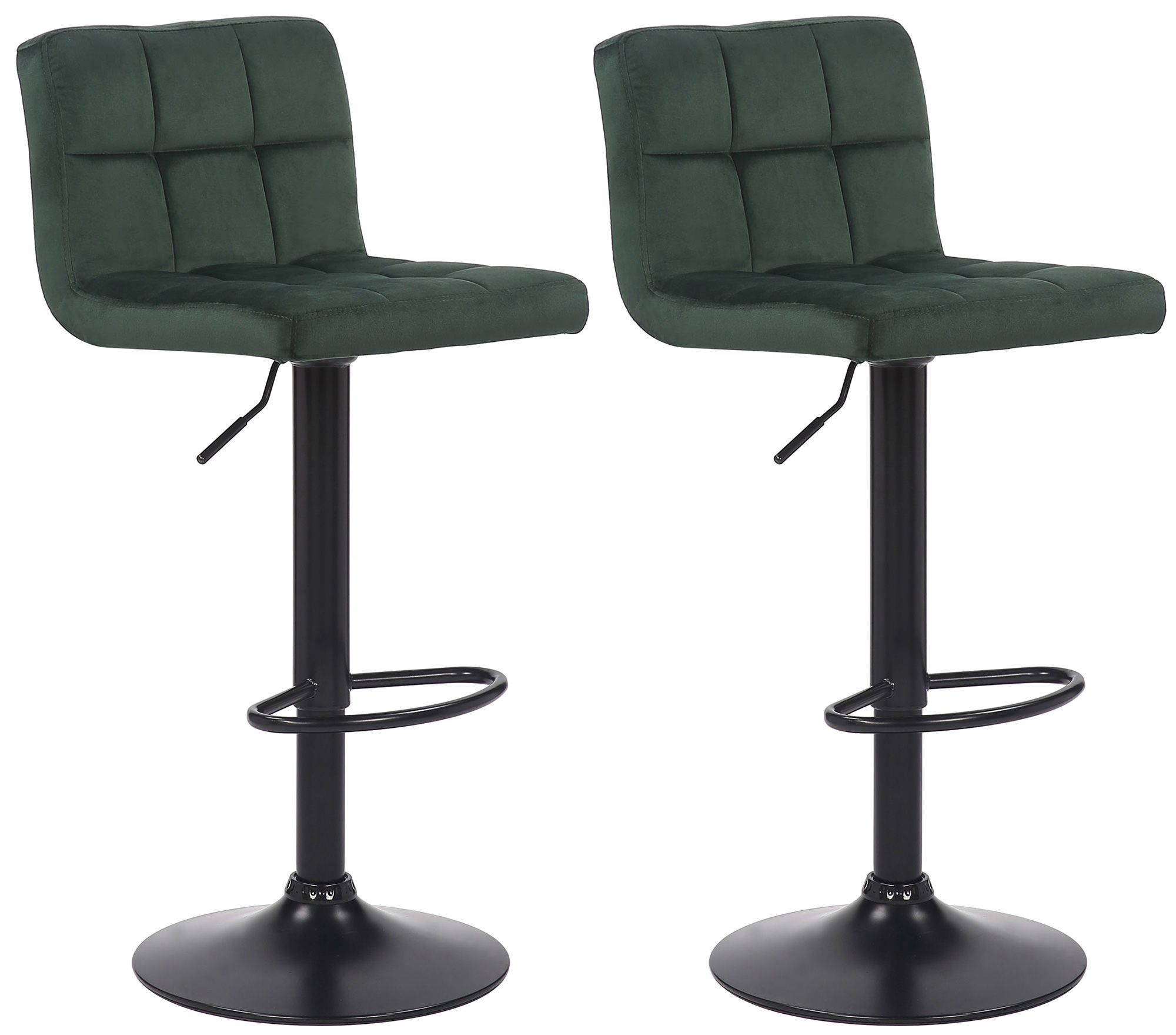 2er Set Barhocker Feni Samt, grün