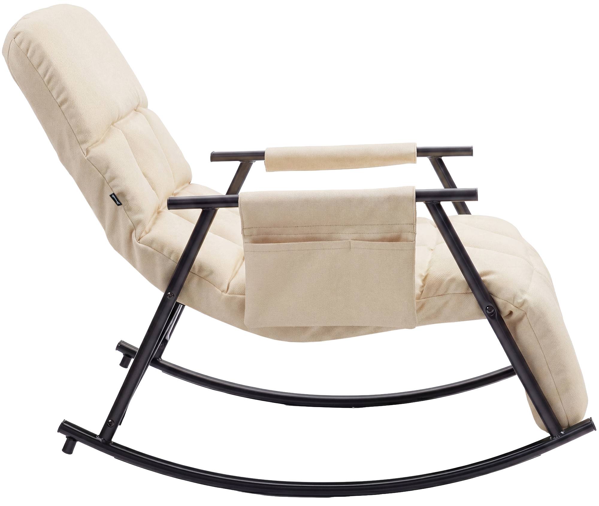 Schaukelstuhl Elara Stoff, creme