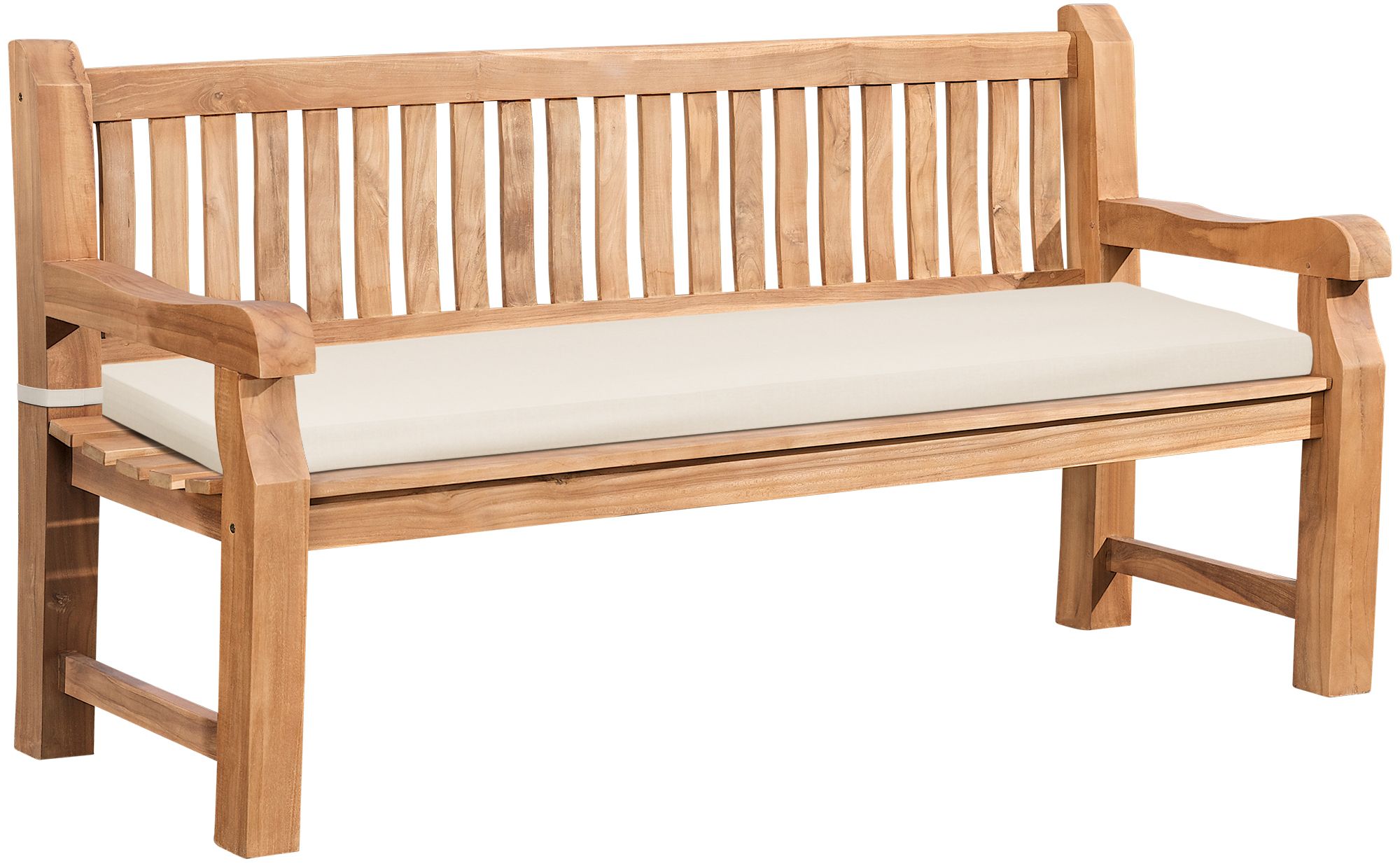 Teakbank Daxon mit Sitzkissen 180 cm, creme