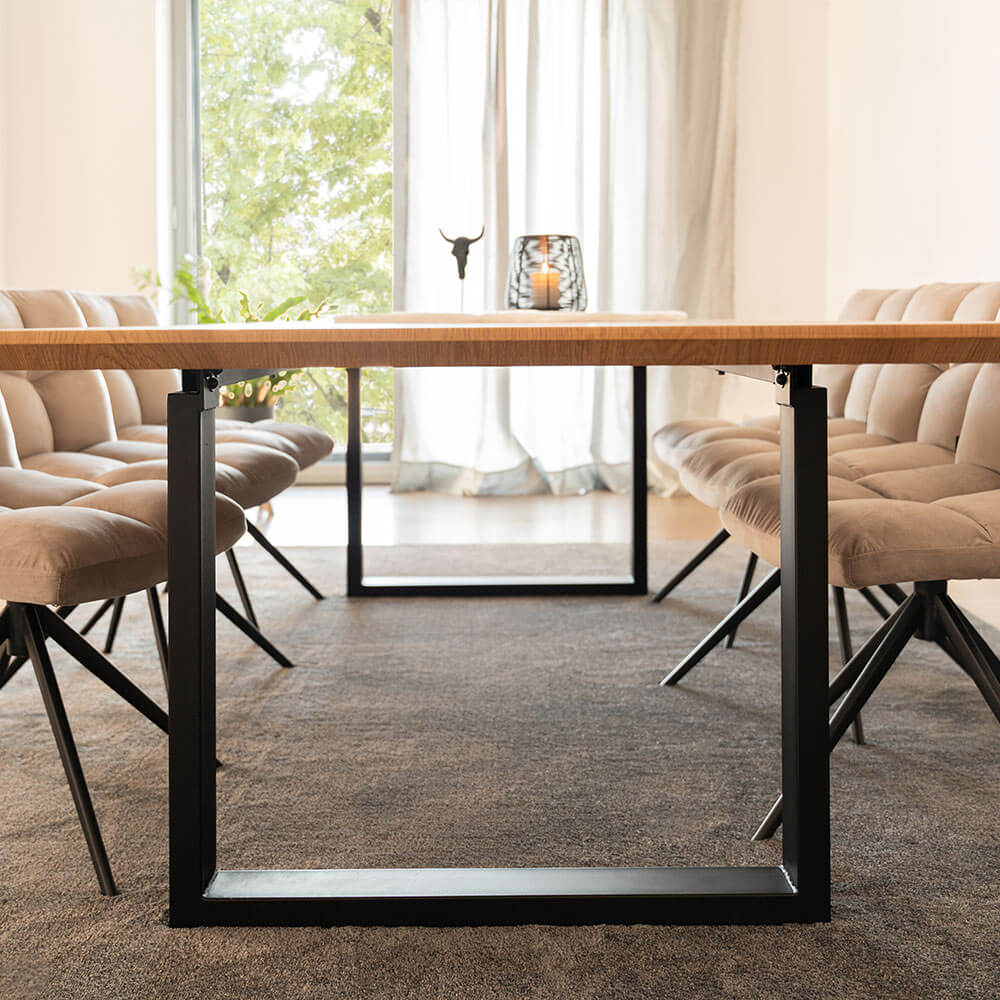 Esstisch Eckig AVENCIA inkl. U-Fuß - 240 x 120 cm Light Oak