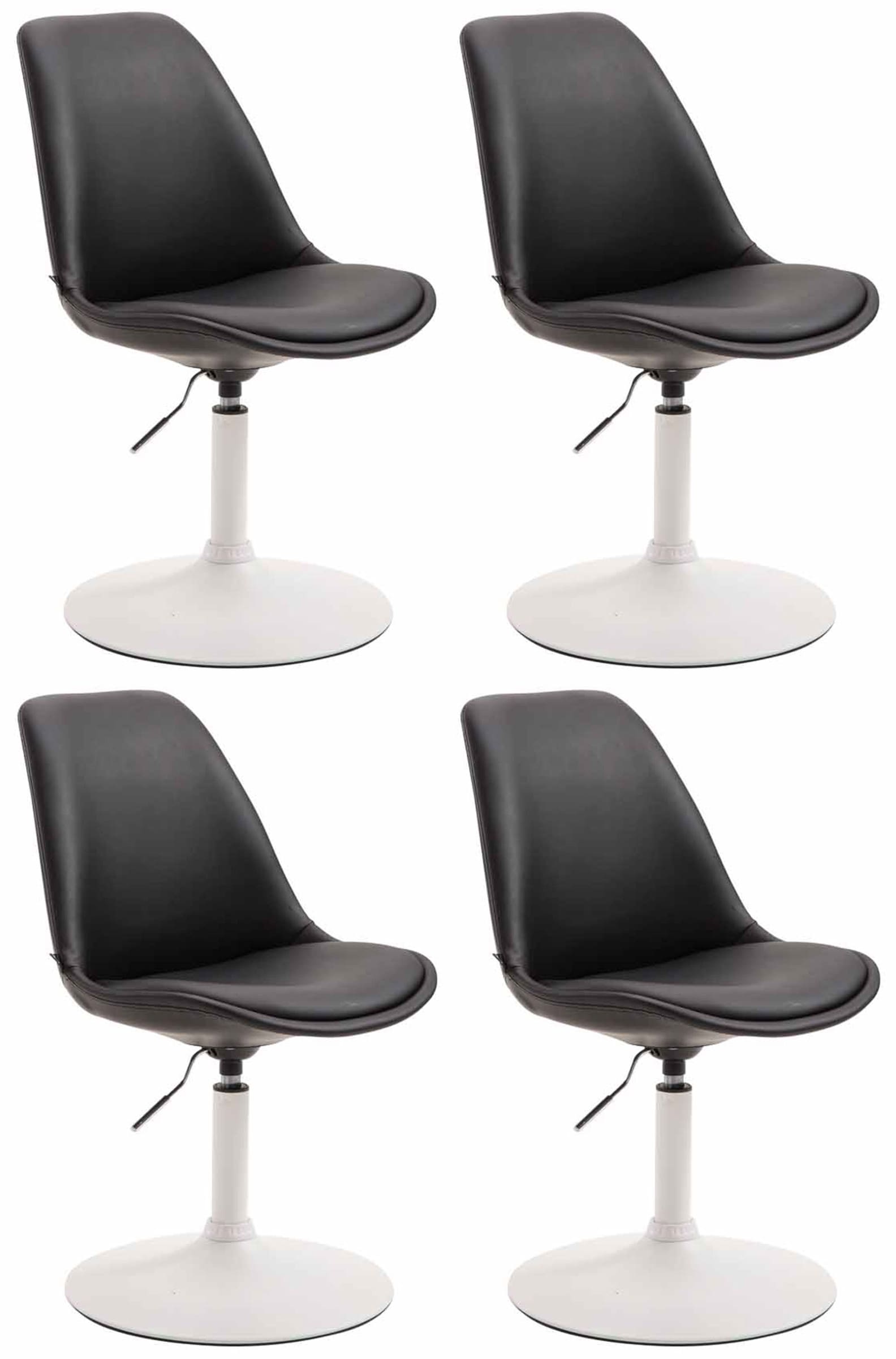 4er Set Esszimmerstühle Maverick W Kunstleder, schwarz