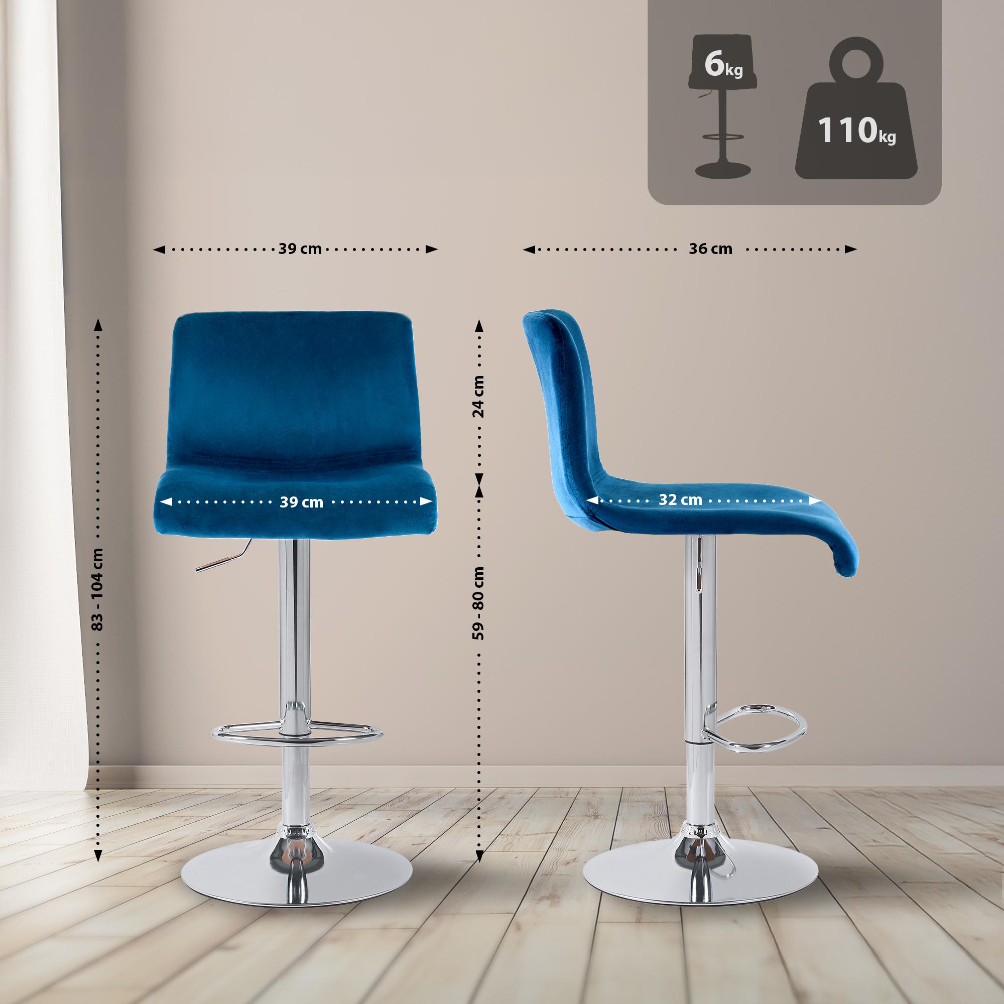 Barhocker Hoover Samt C, blau