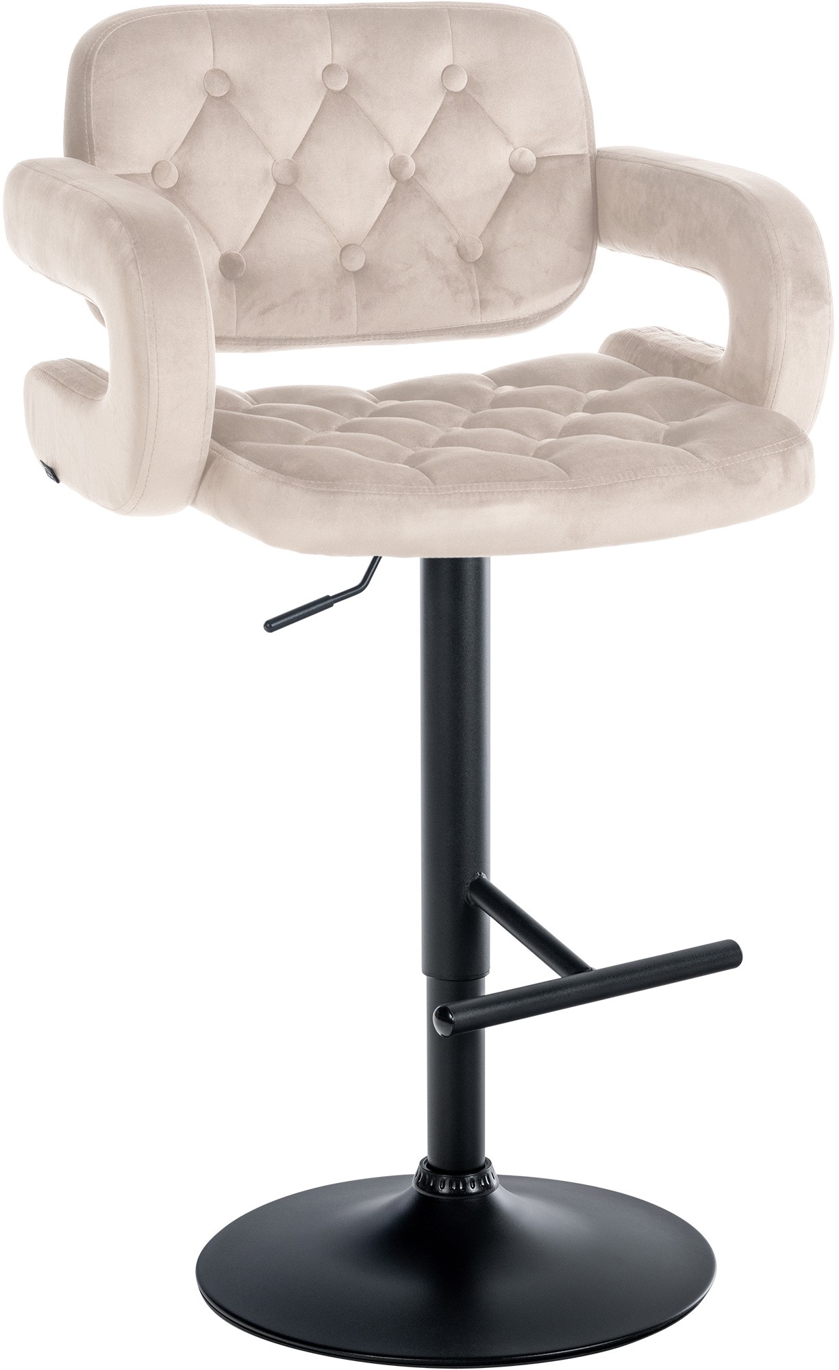 Barhocker Dublin Samt schwarz, creme