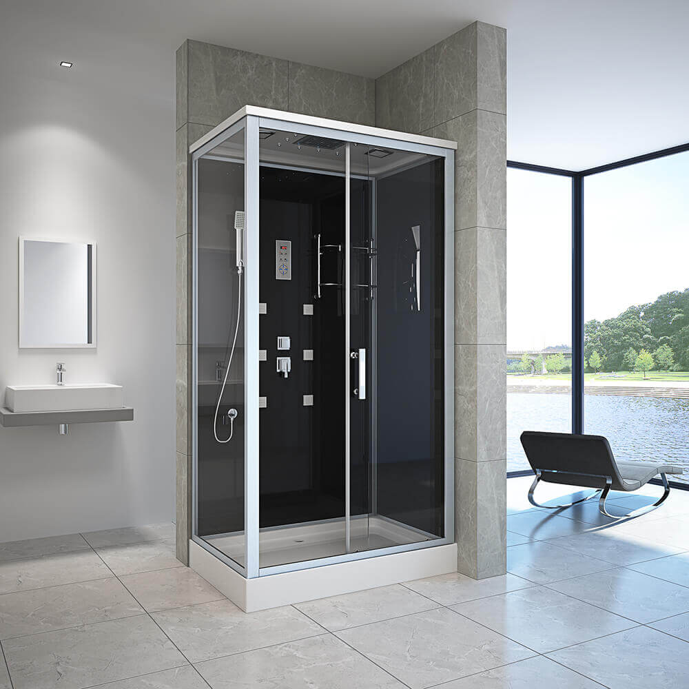 Duschkabine mit LED-Beleuchtung WAVE XL - 120 x 80 cm