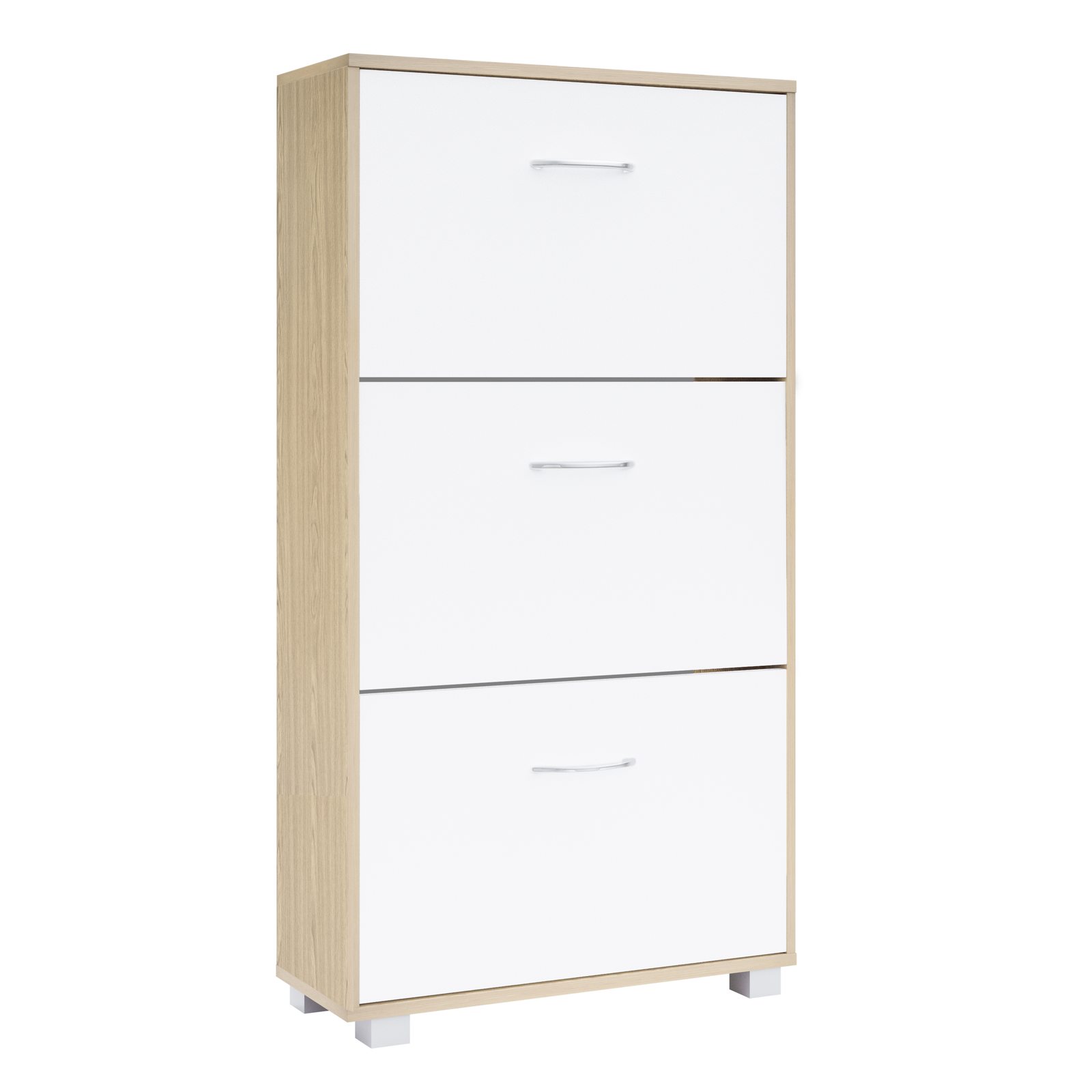 Schuhschrank Eiche/Weiß 115x60x24cm