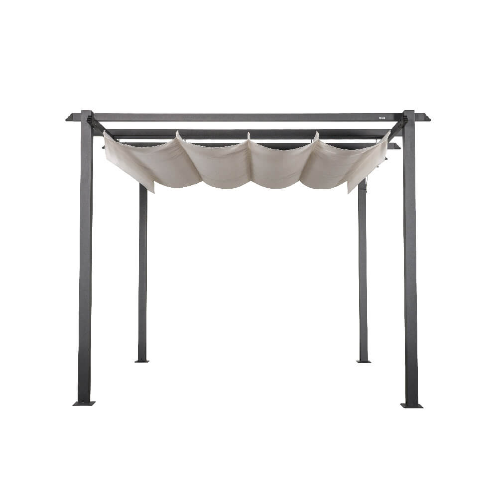 Pavillon mit Stoffdach SANTORA Creme - 300 x 300 cm
