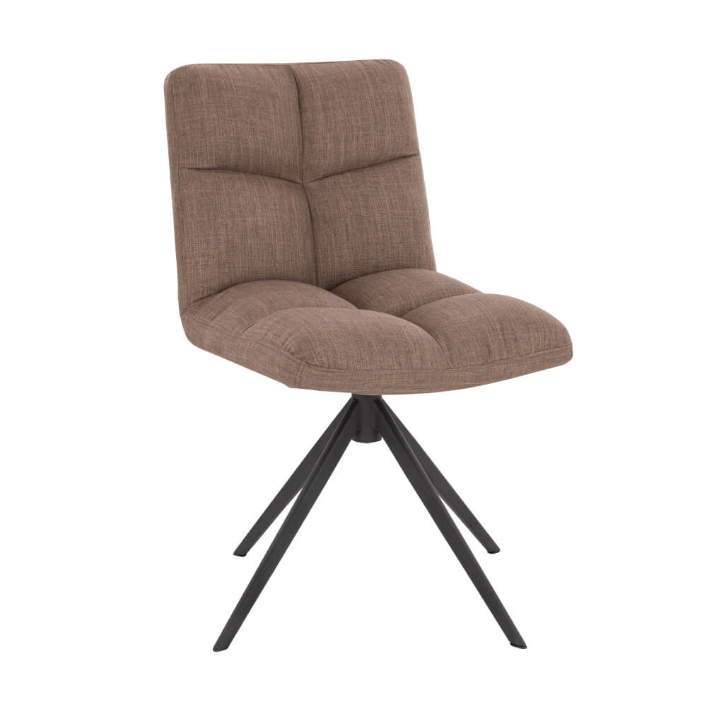 Esszimmerstuhl drehbar Webstoff NODA – 2er Set Grau / Braun
