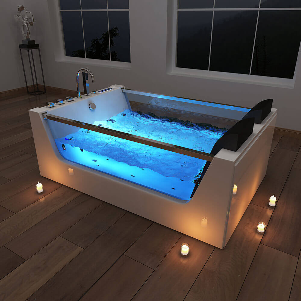 Whirlpool Badewanne mit Lichttherapie ATLANTIC XL 180 x 120