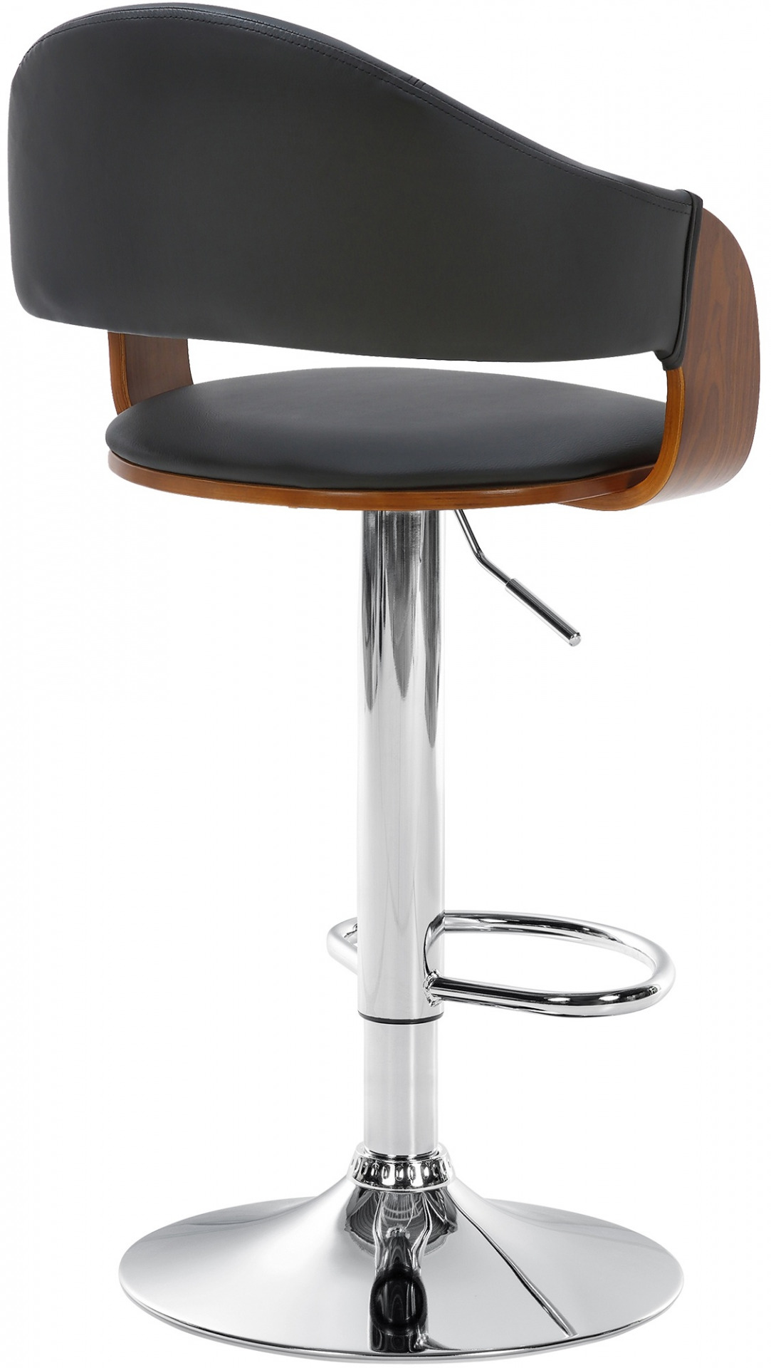Barhocker Nilse Kunstleder chrom, walnuss/schwarz