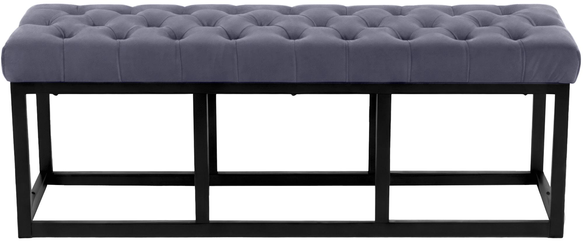 Sitzbank Polson Samt Schwarz 120 cm, grau