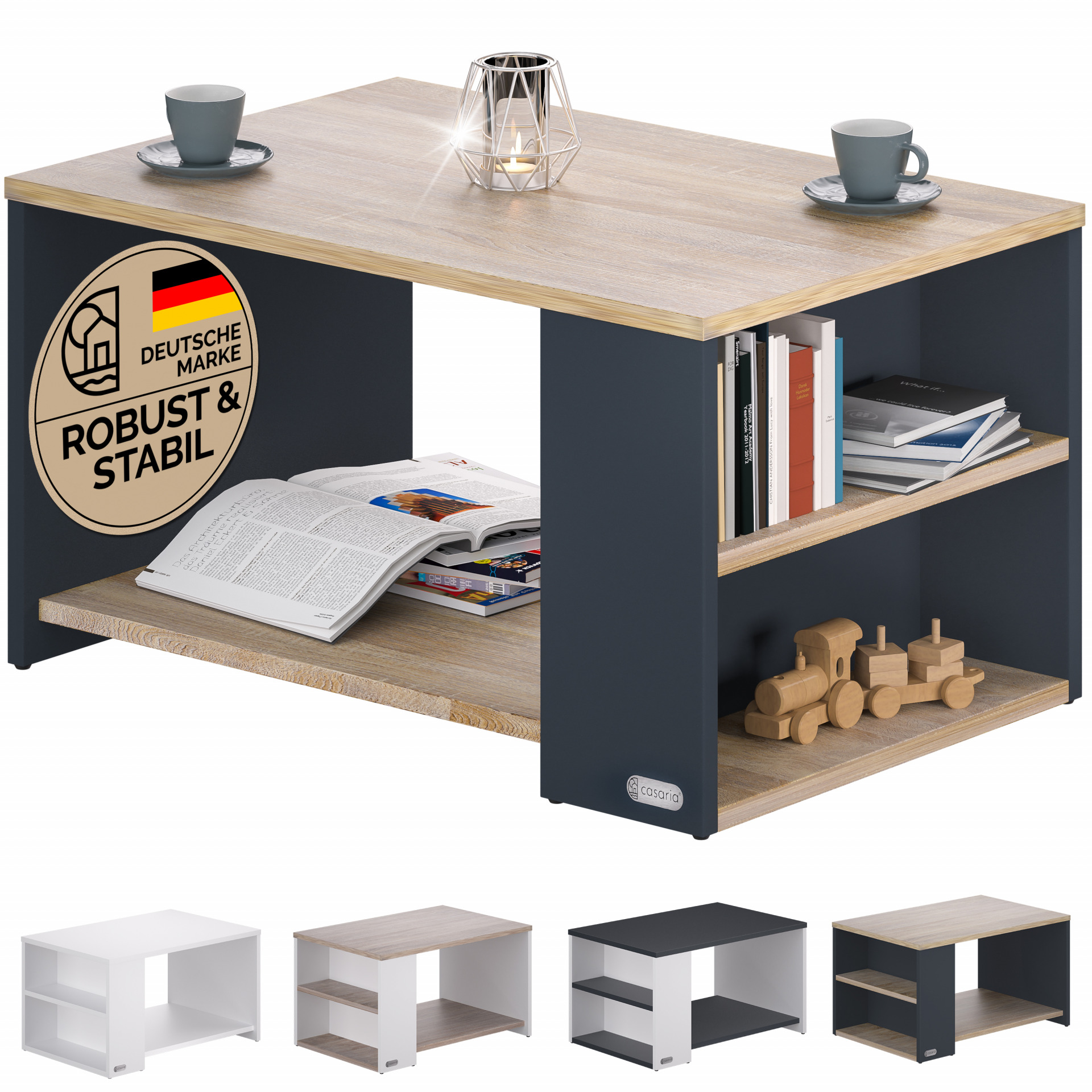 Couchtisch Santa Cruz Holz/Grau 90x60x50cm
