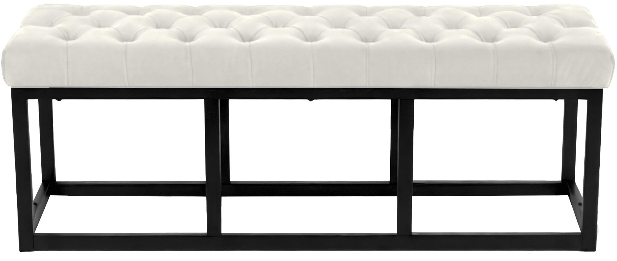 Sitzbank Polson Samt Schwarz 120 cm, creme