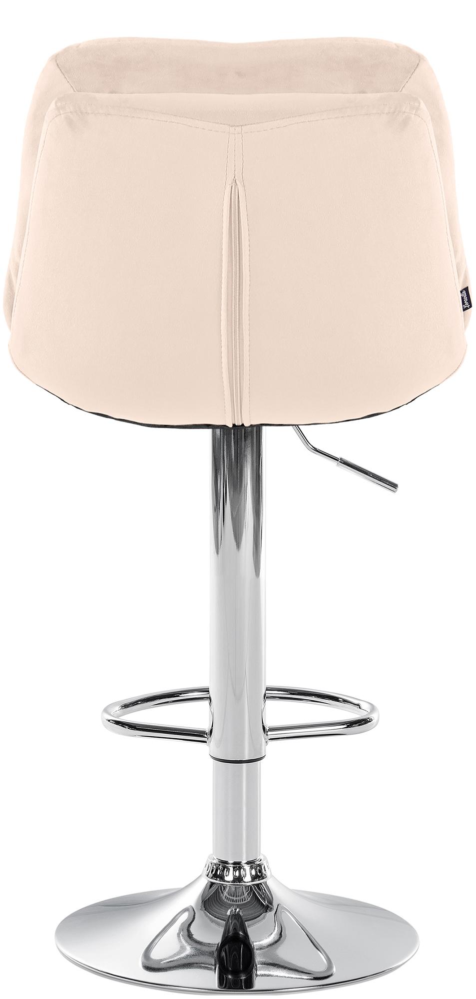 Barhocker Laurel Samt chrom, creme