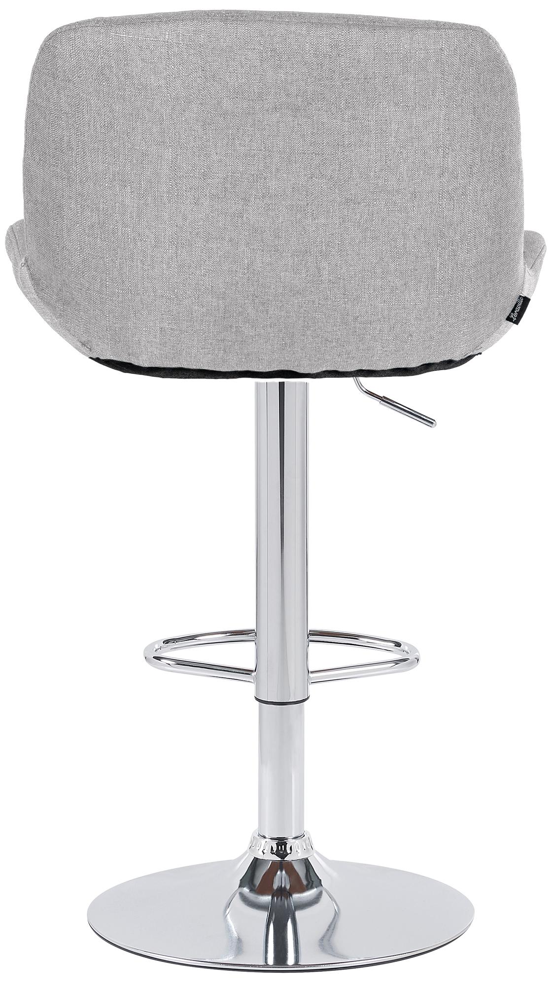 Barhocker Solon Chrom Stoff, hellgrau