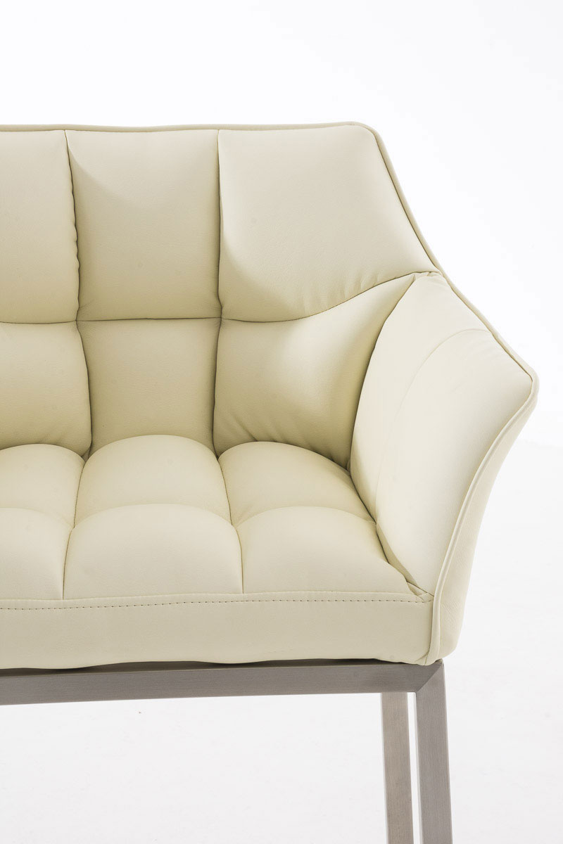 Barhocker Damaso E mit 4-Fuß Gestell, creme
